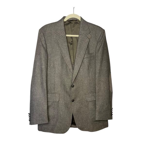 Vintage H.I.S Western Sports Coat 40R Tweed Suede Elbows Leather Buttons USA - Picture 7 of 7